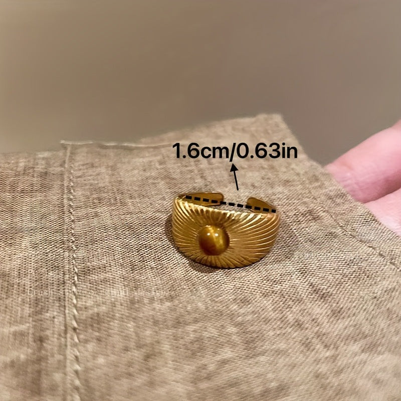 Wholesale Golden Sunflower Tiger Eye Ring
